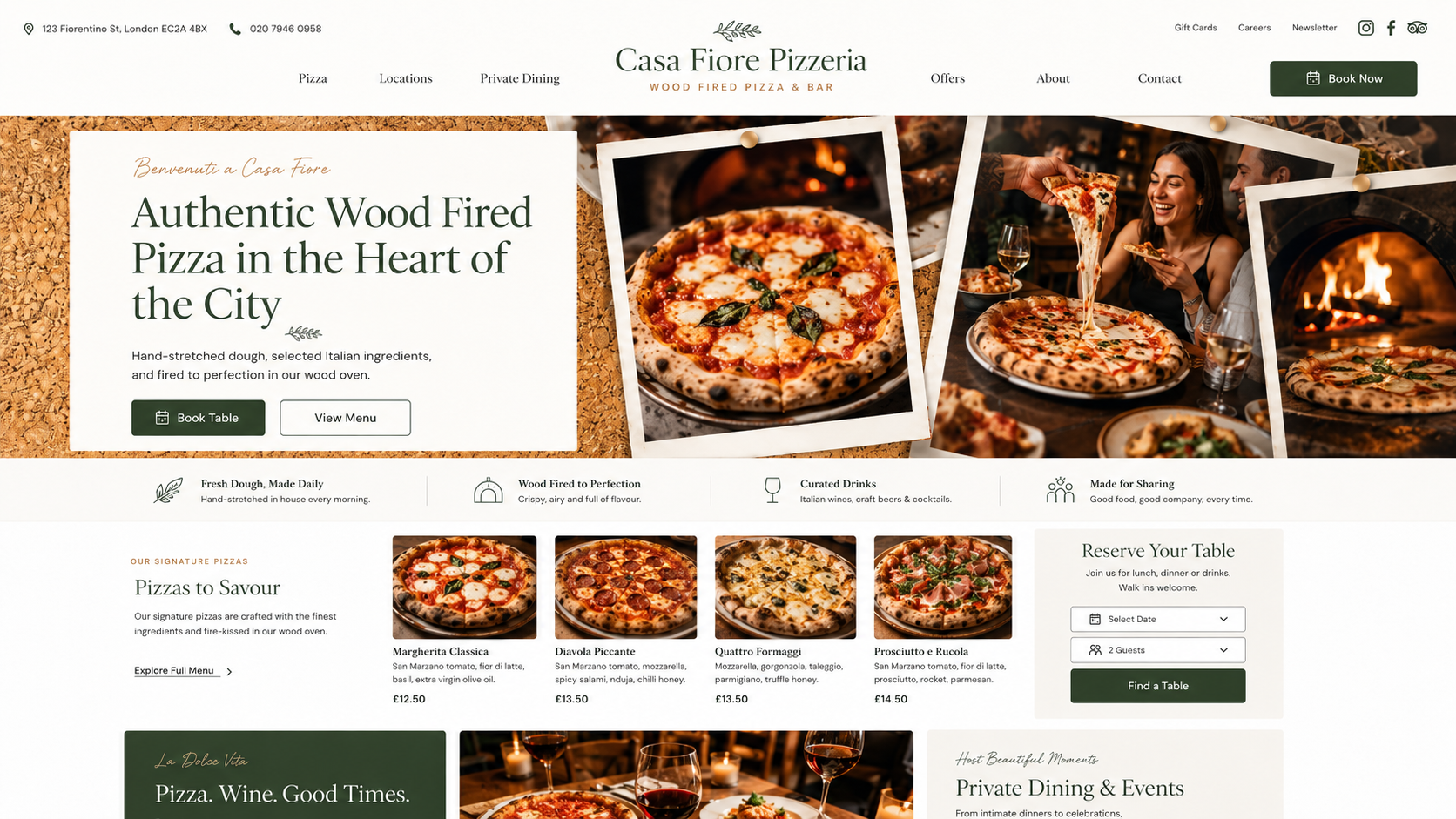 Restaurant website by TechQilo
